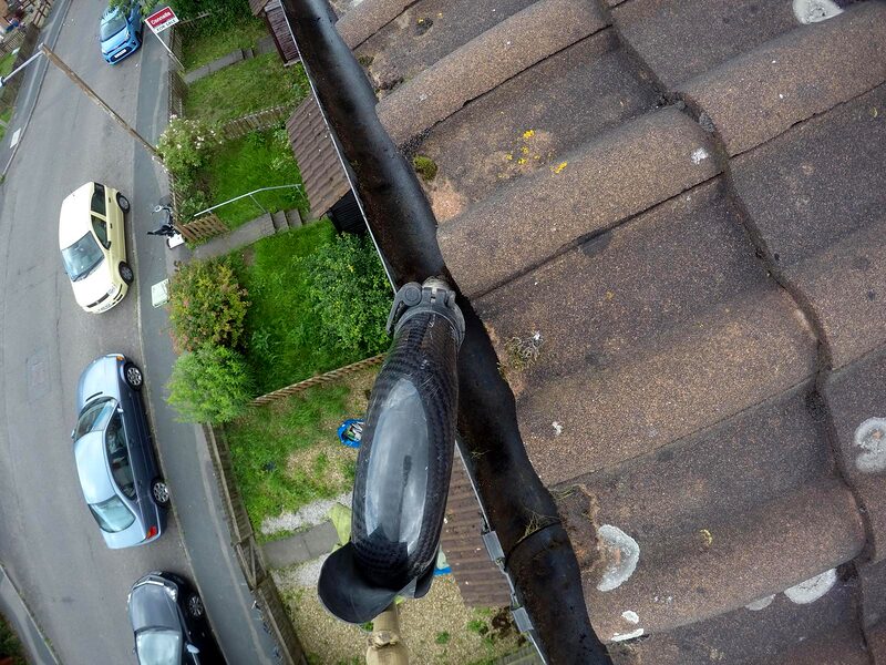 The same fascia and guttering clean after washing